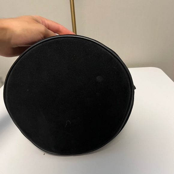 Dooney & Bourke Black Suede Bucket Bag | Vintage Leather Trim Purse - Picture 9 of 13